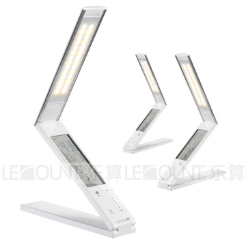 Aleación de aluminio Shell plegable LED lámpara de mesa con 3-C modos de temperatura y calendario LCD (LTB768)